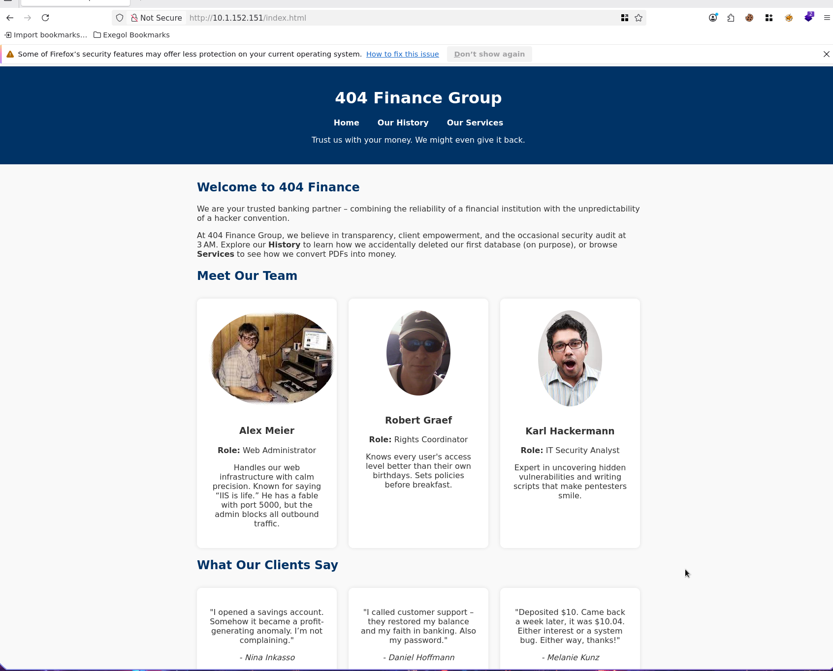 404 Finance Website