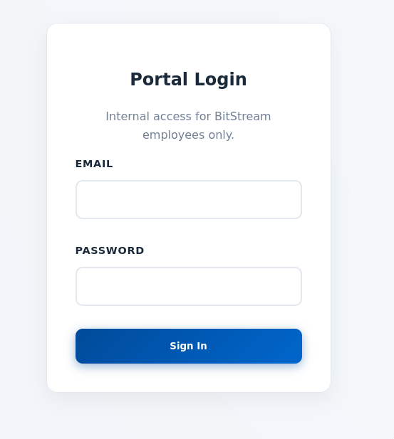 Login page