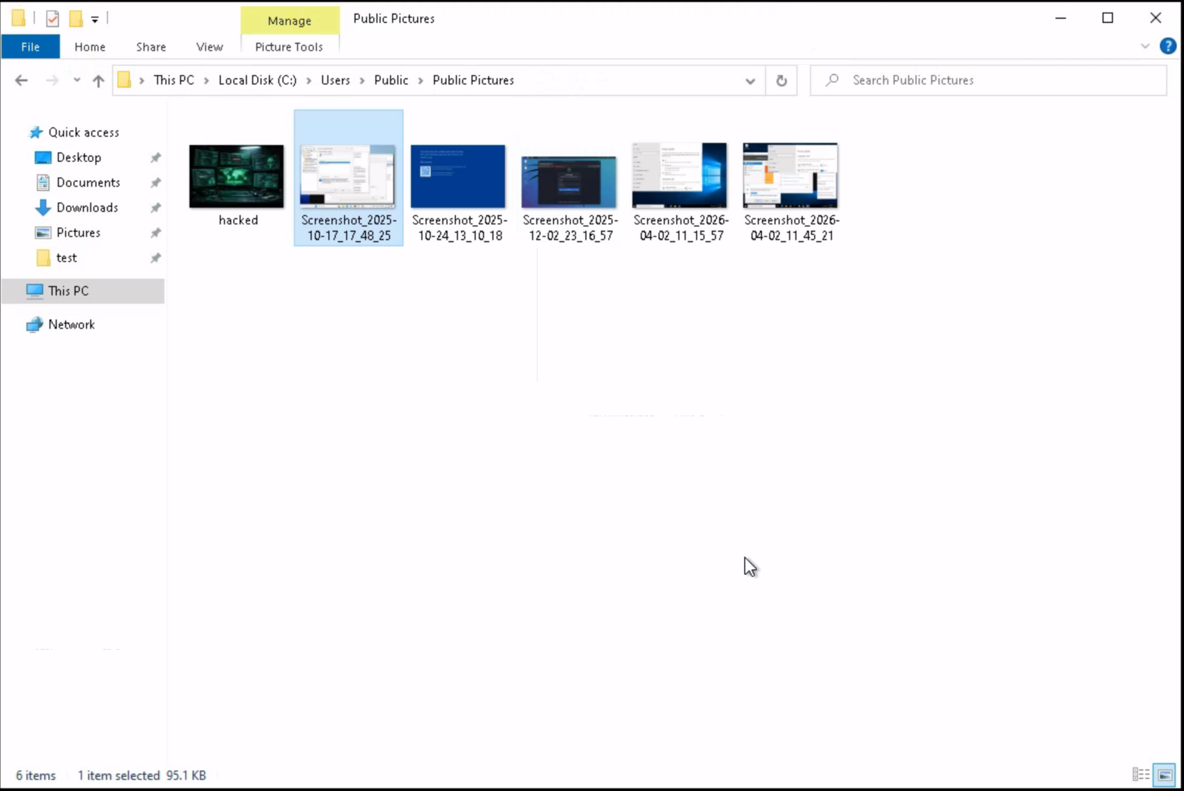 Public Pictures directory
