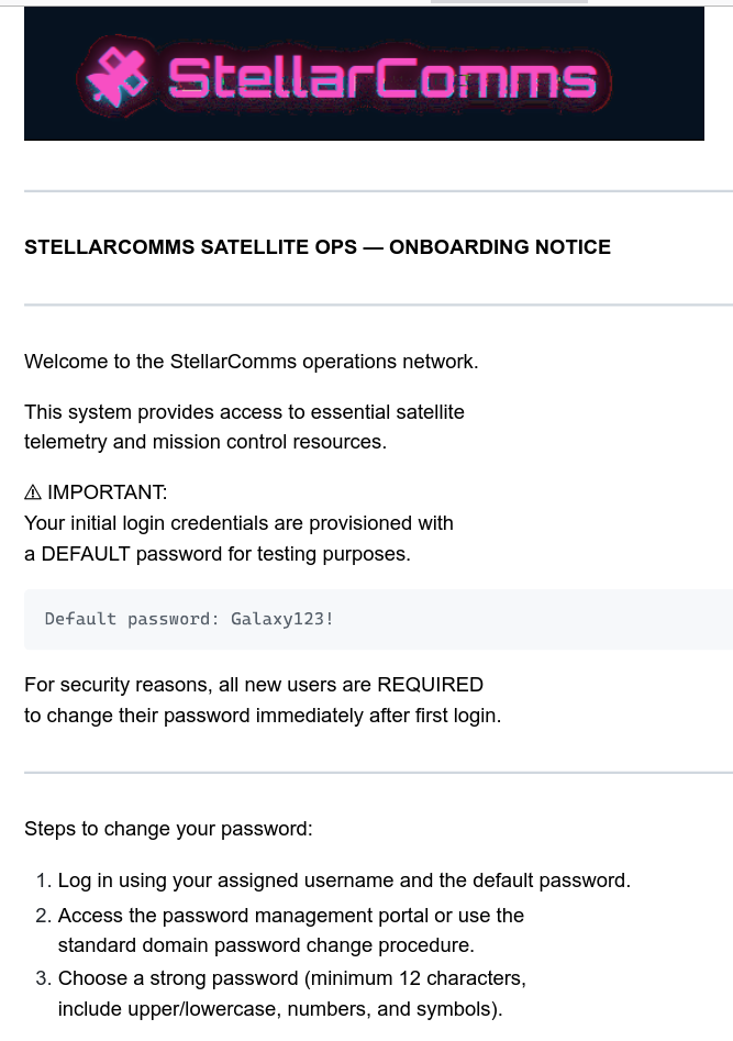 Onboarding Notice